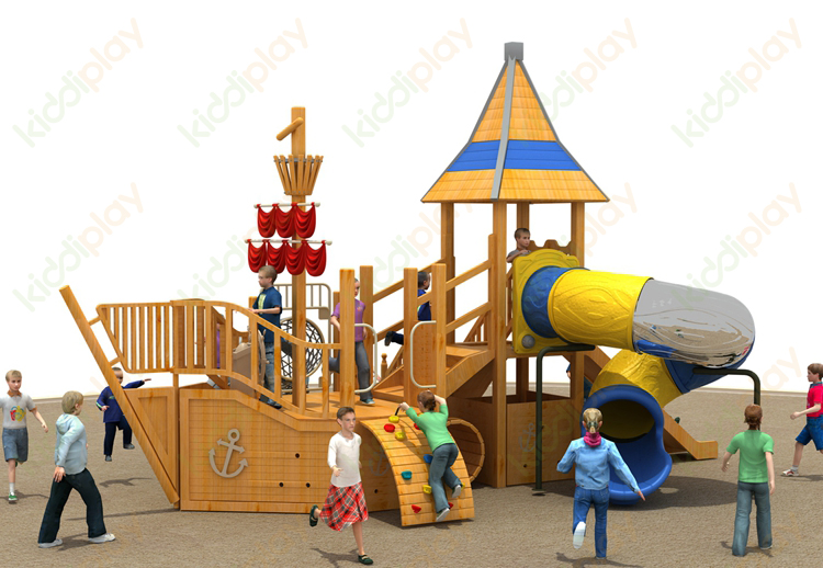 Lovely Outdoor Children Playground Wooden Slide Series Facilities - Buy