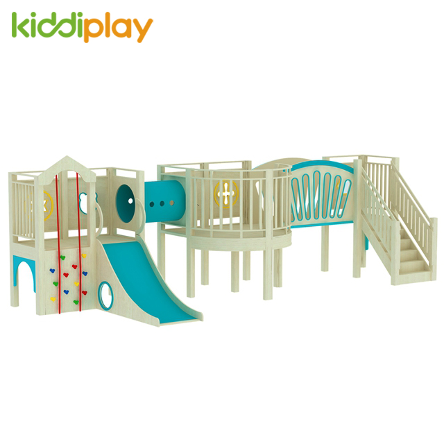 Indoor Birch Play Wood Slide for Kids Playground