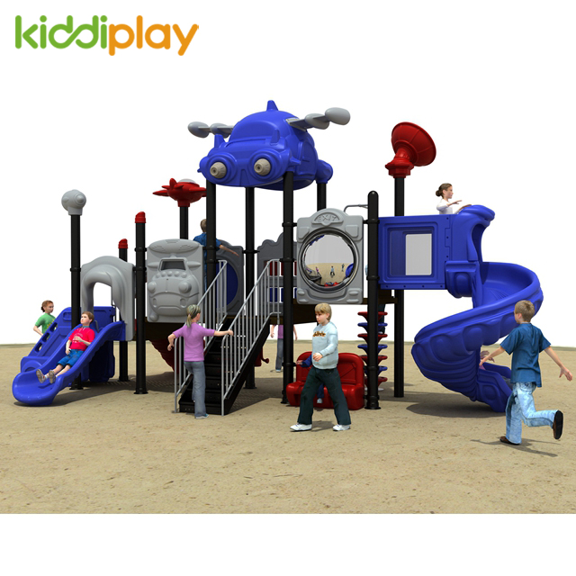 Kids Airport Series Game Plastic Slide Outdoor Playground Set
