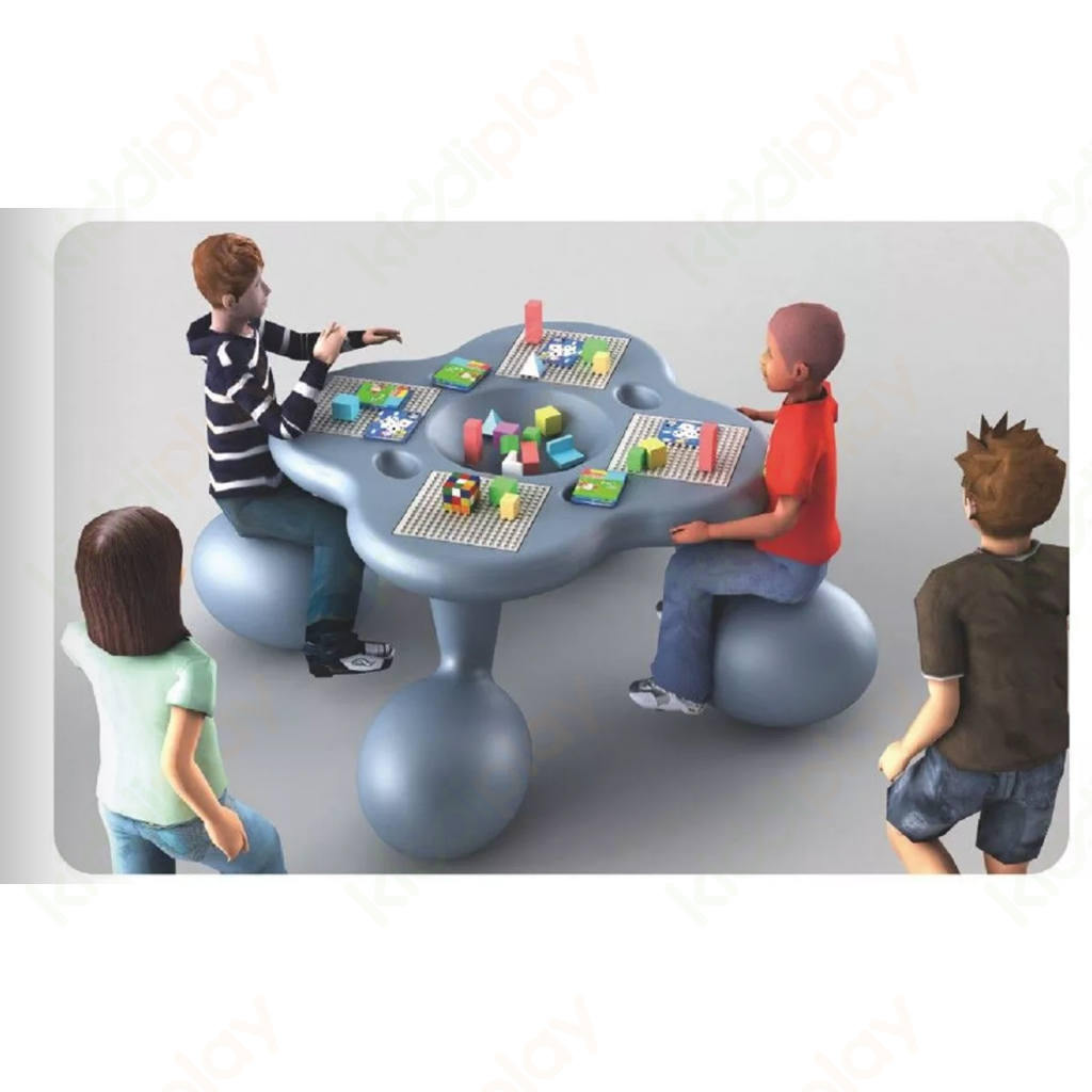Eco-friendly Kids Indoor Playground Lego Bricks Desk Block Table