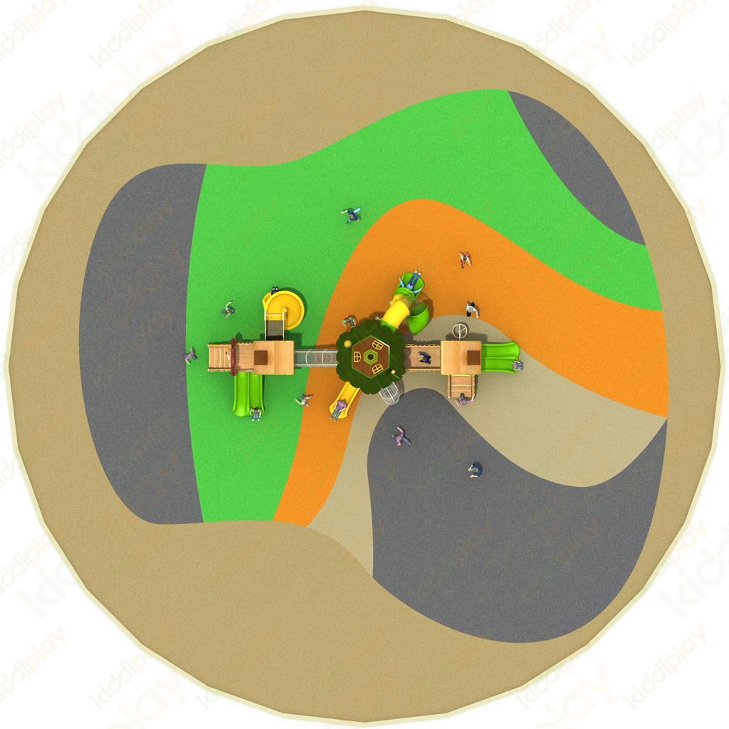 Newest And Attractive Outdoor Wooden Playground Climbing Slide for Children Play