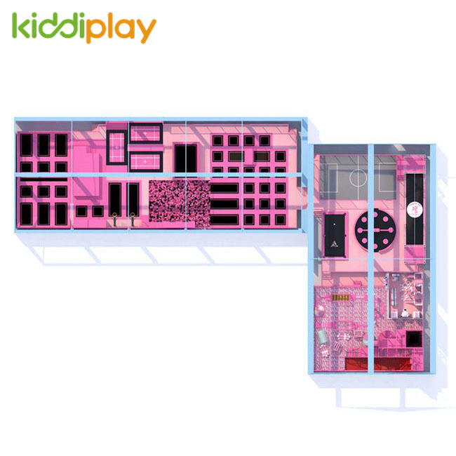 KD11064B Indoor Playground Large Free Jump Building Blocks Center Trampoline Park Suitable for L-Site 