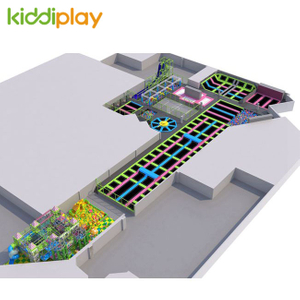 KD11052A Ninja Course Parkour Naughty Castle Building Blocks Center Children Big Indoor Trampoline Park