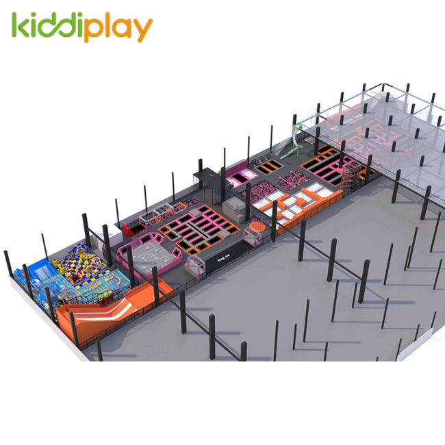 KD11050B New Arrival And Large Indoor Trampoline Park with Spider Tower Zip Line Parkour